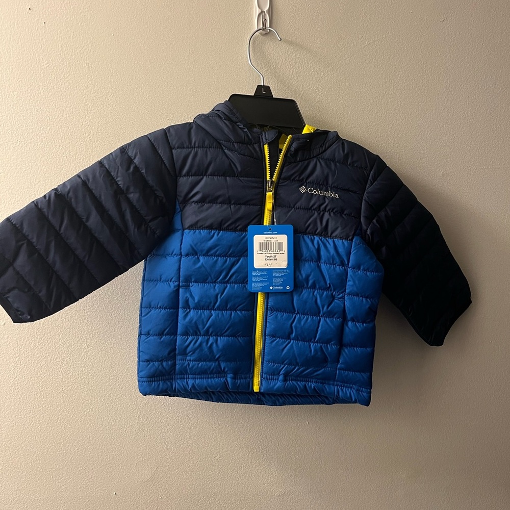 Columbia Youth Powder Lite Hooded Jacket (Blue, Sz 2t NWT -